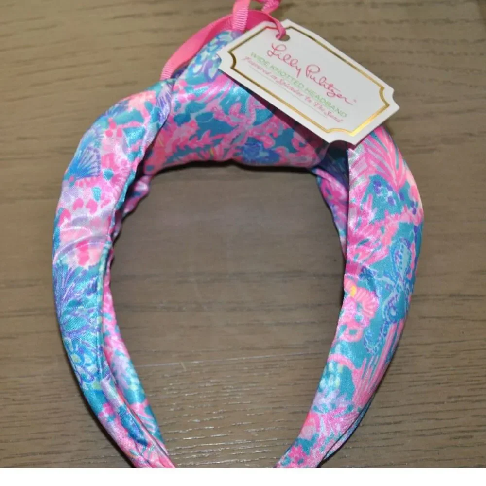 Lilly Pulitzer wide Knotted Satin Headband New